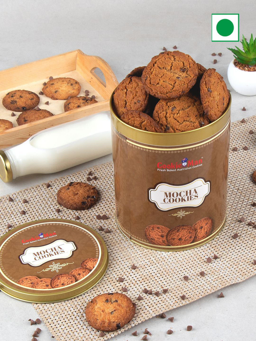 Cookieman Mocha Cookies with Choc Chips Gift Tin 600g