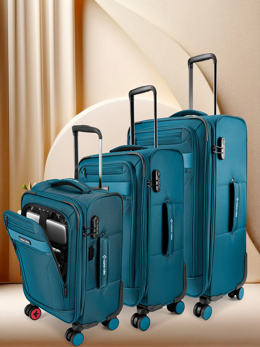 Nasher Miles Set Of 3 Berlin Expander Soft Trolley Bags