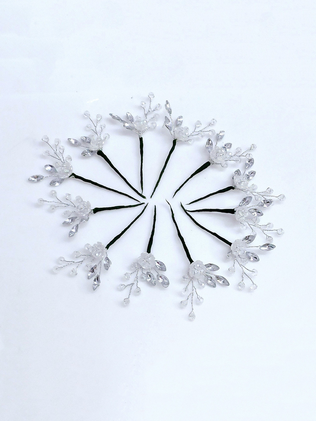Medbuddy Women Pack Of 12 Embellished Bobby Pins