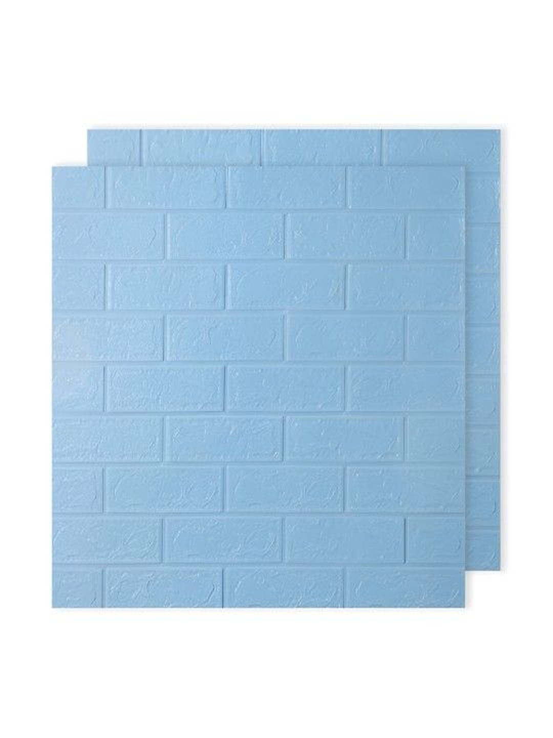 SARVARI Blue 2 Piece Self Adhesive PE Foam Brick Design 3D Wall Stickers