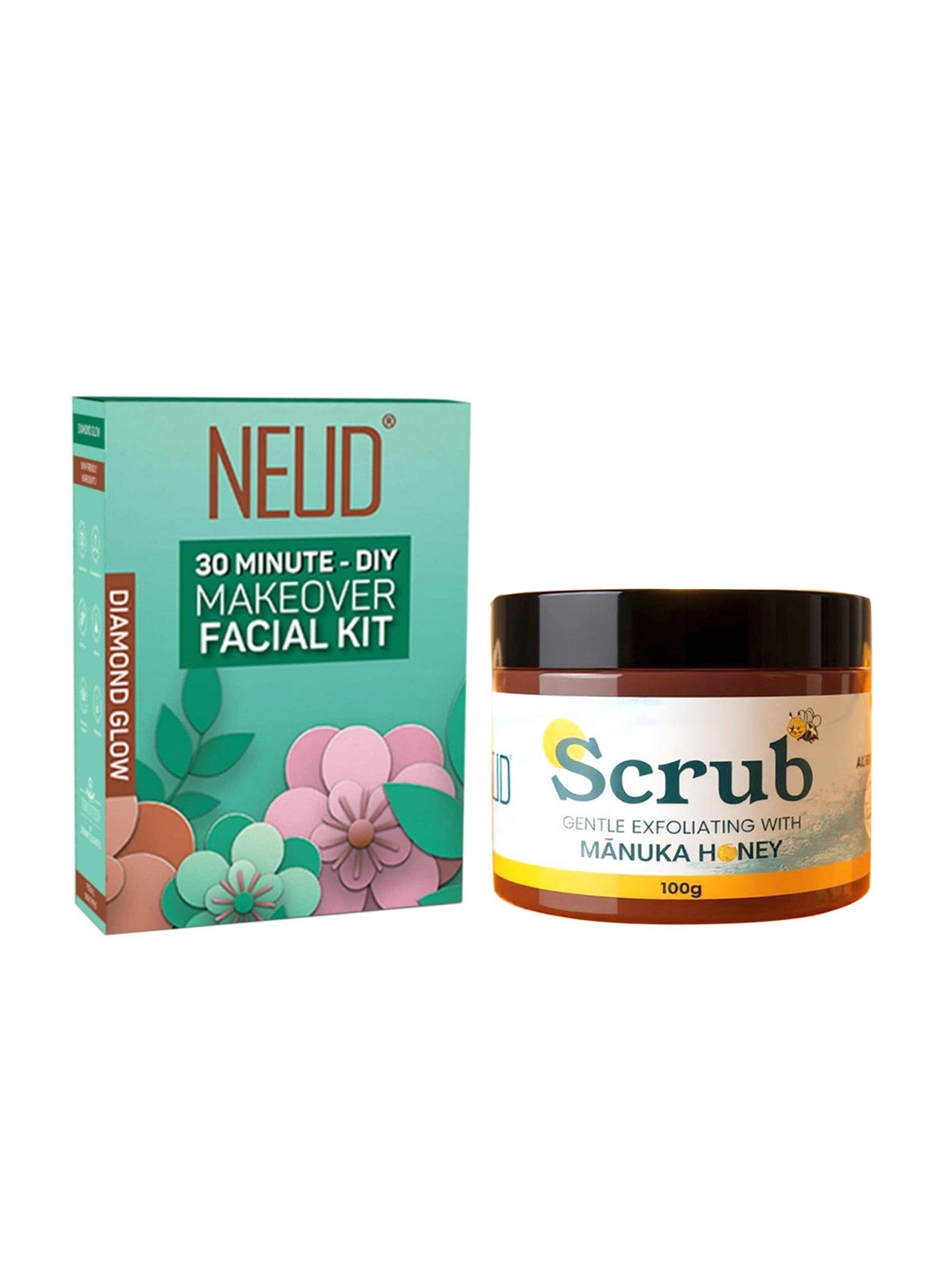 NEUD Set Of Gentle Exfoliating Scrub & 6-Step DIY Makeover Facial Kit