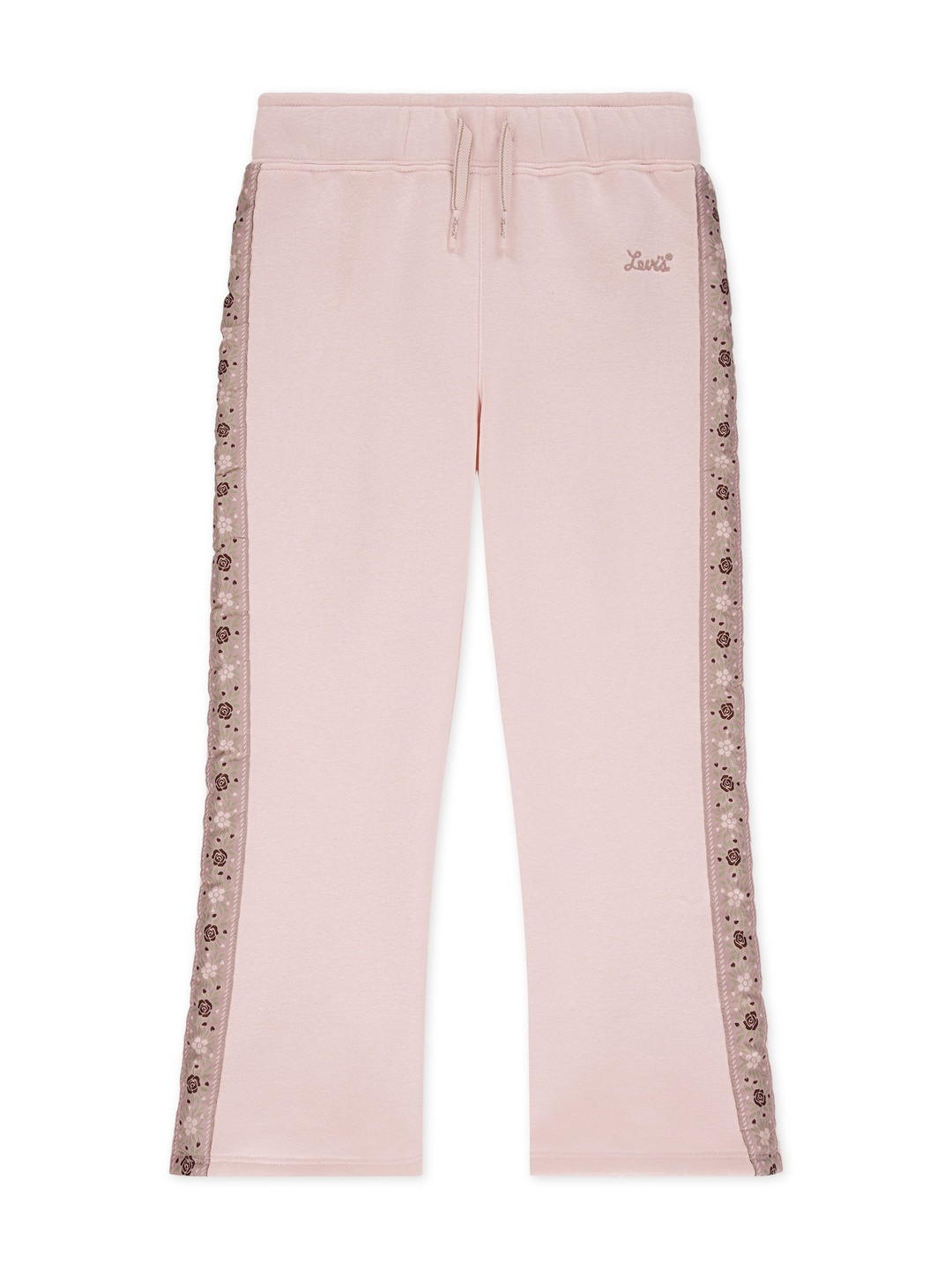 Levis Girls Solid Side Striped Mid Rise Wide Leg Trousers