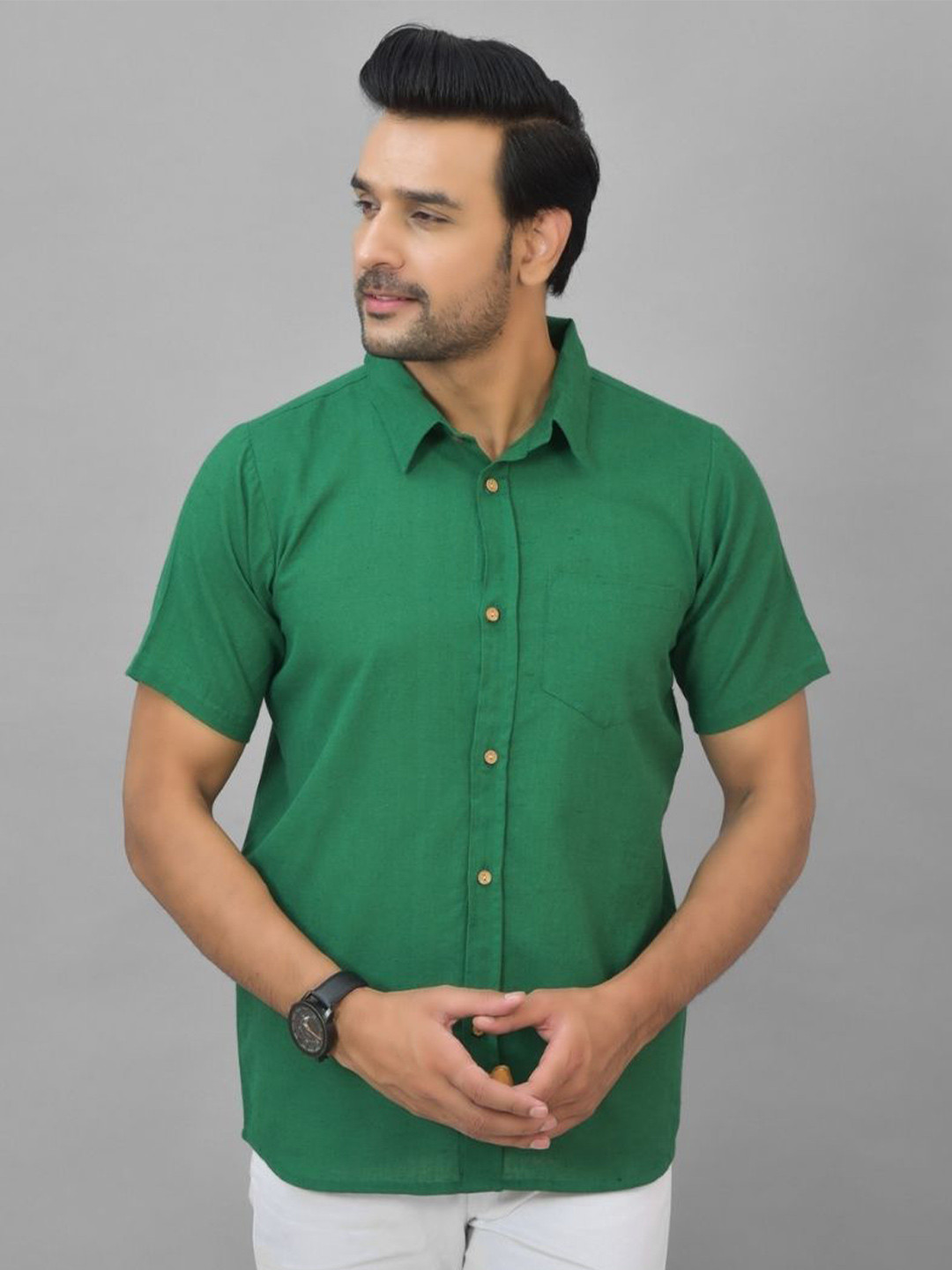 ETC X D To D Life Style Men Comfort Spread Collar Short Sleeves Casual Shirt