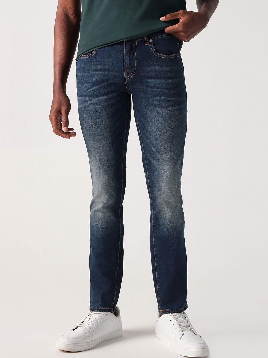 True Religion Men Comfort Slim Fit Mid-Rise Light Fade Jeans