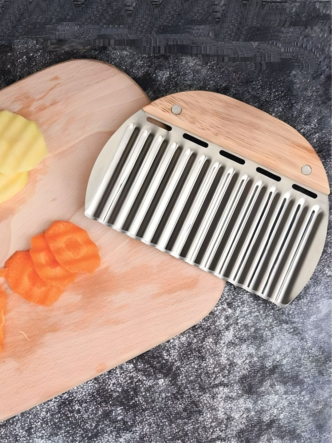 TASKHOUSE Silver-Toned Stainless Steel Crinkle Slicer