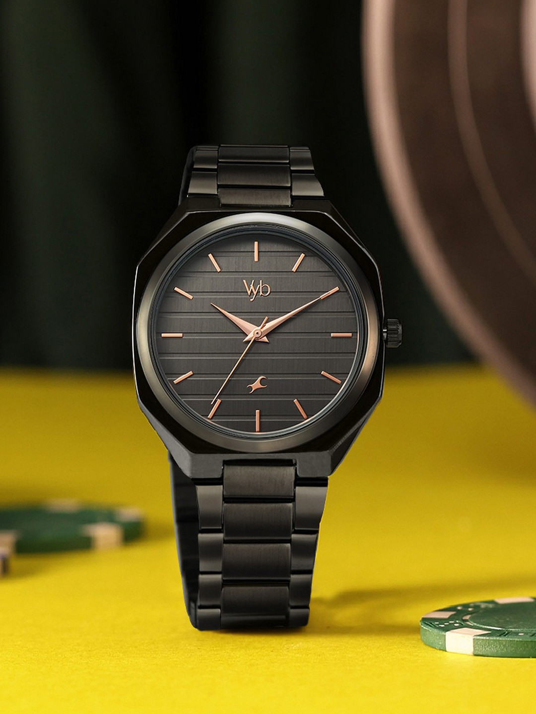 Fastrack Vyb 6.0 Horizon Men Dial & Stainless Steel Straps Analogue Watch FV30031QM01