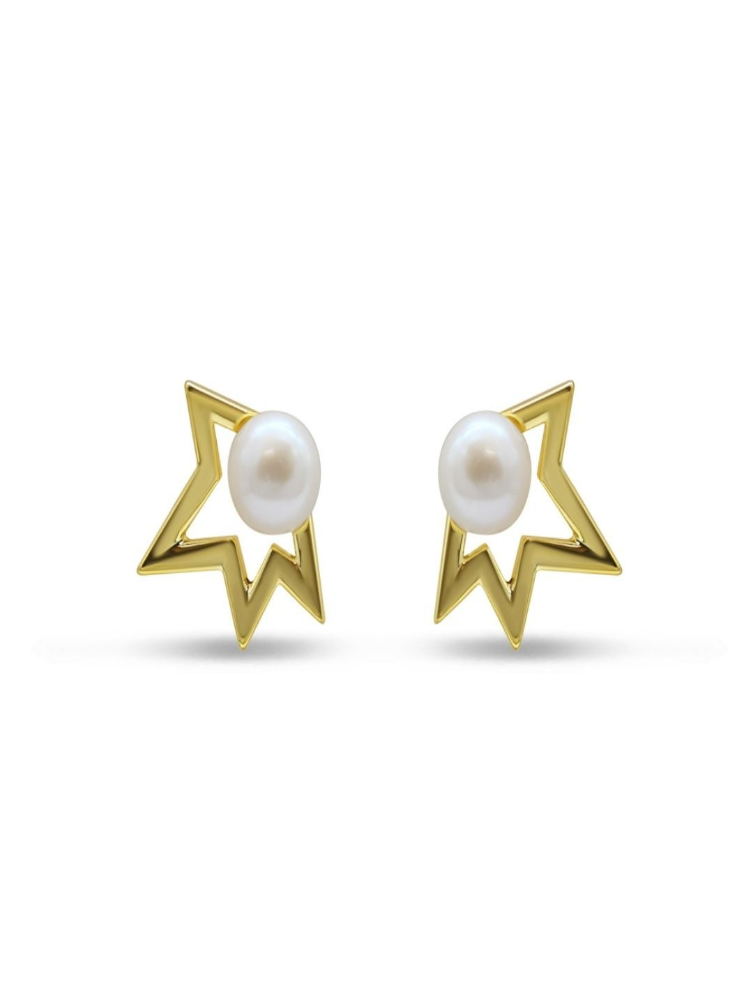 THE OPAL JEWELS Gold-Plated Chunky Star Shaped Studs