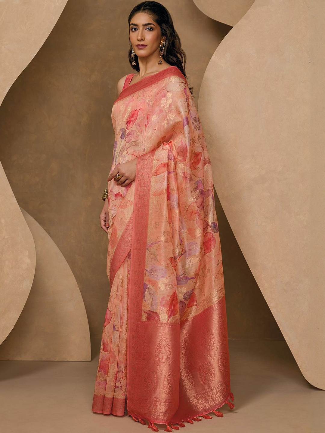 Soch Floral Designer Chanderi Saree