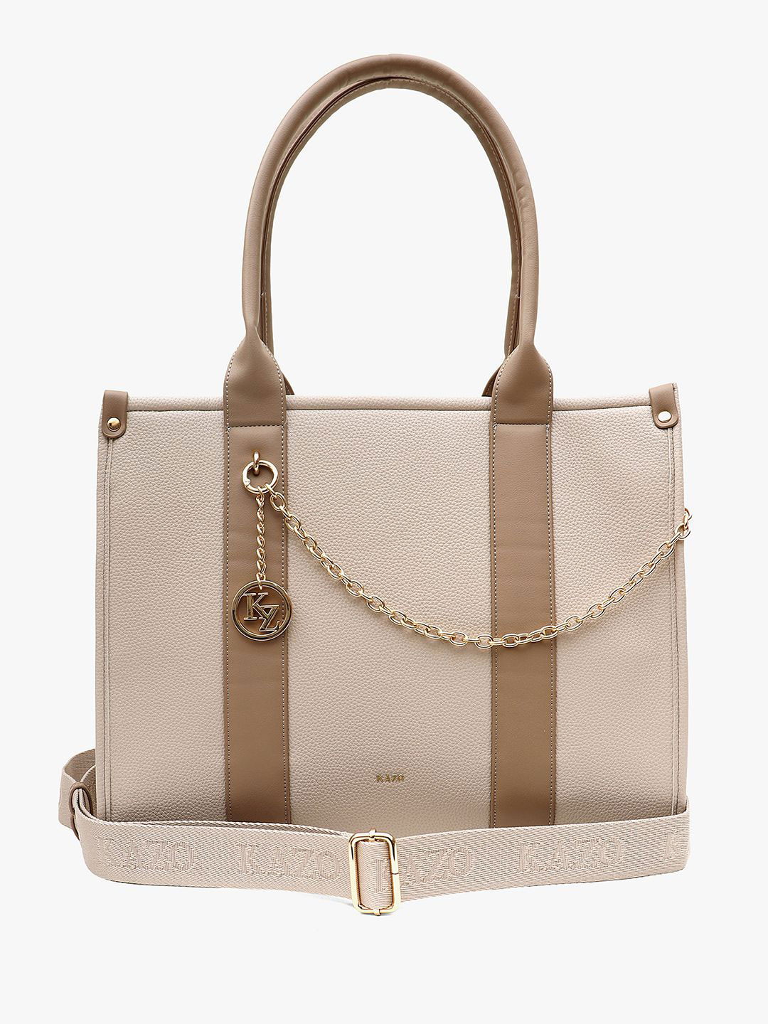 Kazo PU Oversized Two Handles Structured Tote Bag
