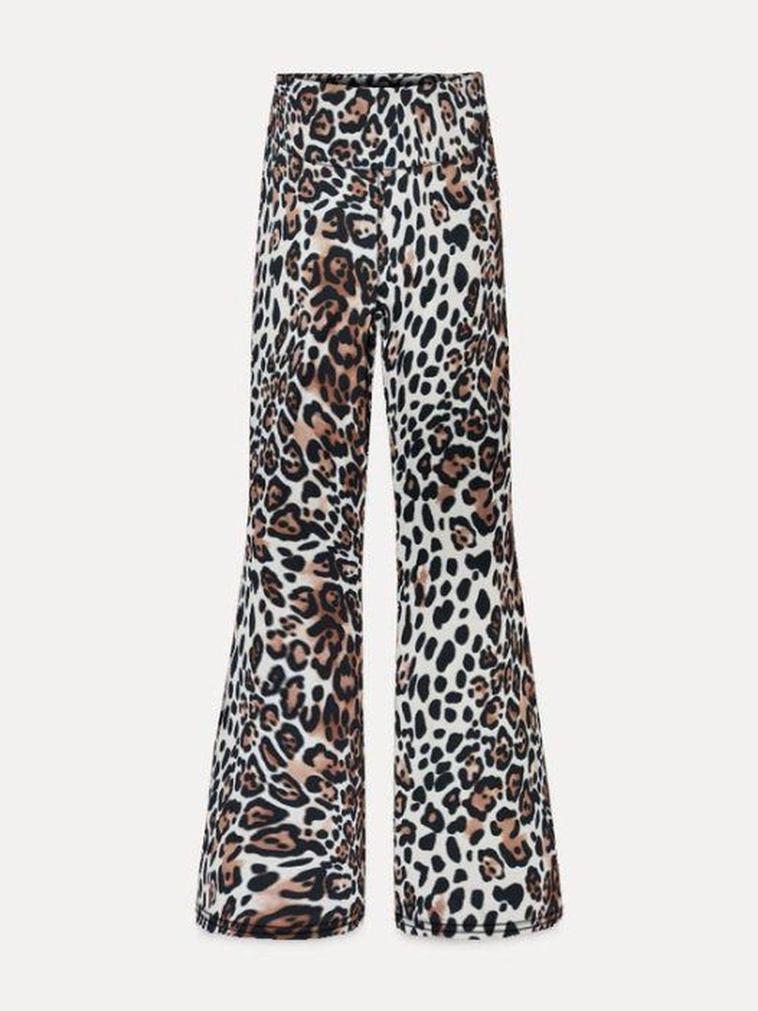 Outzidr Women Animal Print Bootcut Trousers