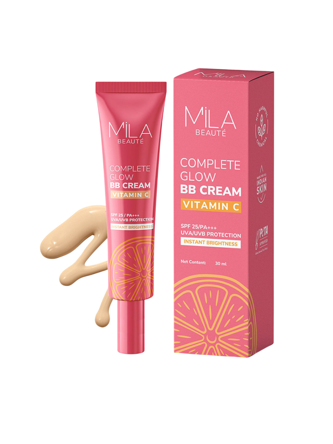 MILA BEAUTE Complete Glow SPF 25 BB Cream With Vitamin C - 30 ml - Deep