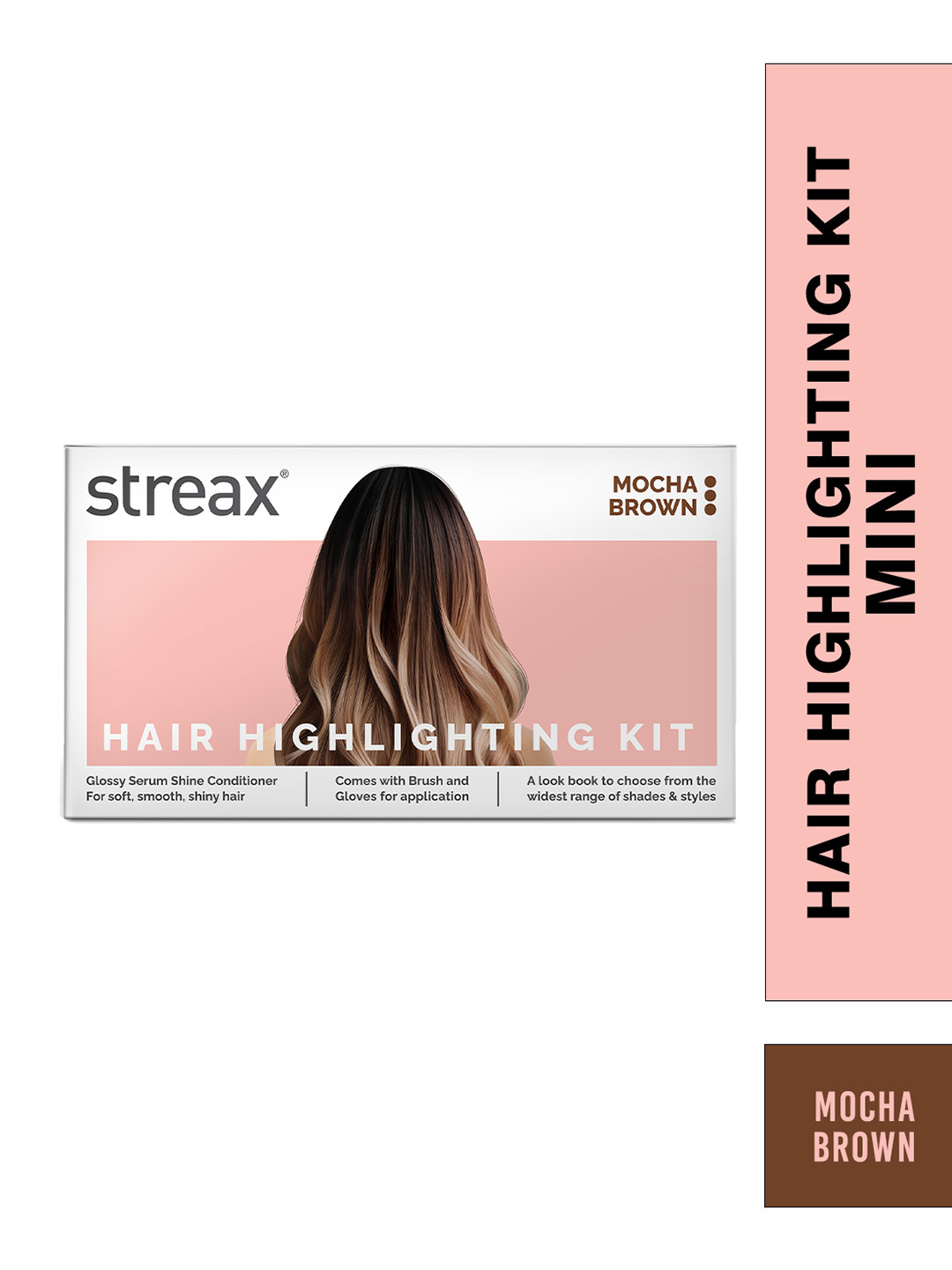 Streax Mini Hair Colour Highlight DIY Application Kit - Mocha Brown