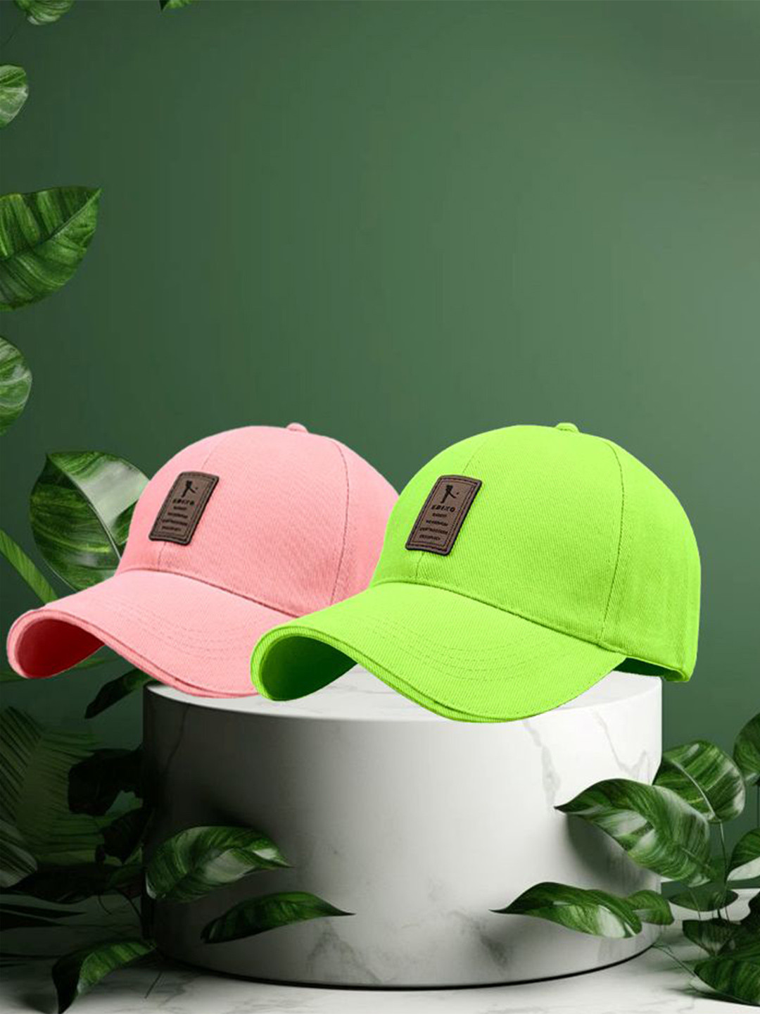 ALAMOS Men Pack of 2 Self Design Baseball Cap