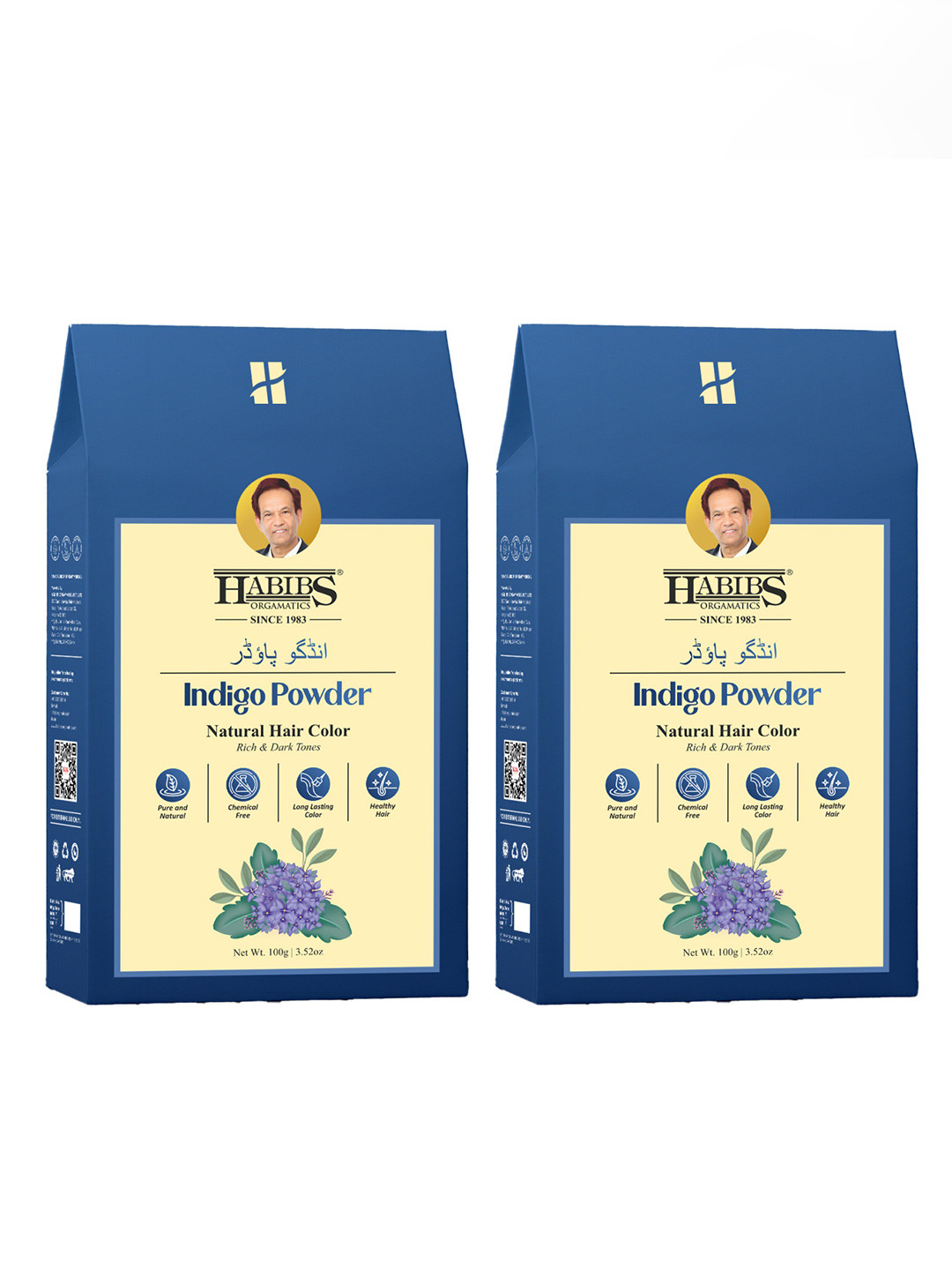 HABIBS Set Of 2 Indigo Powder Natural Hair Color- 100 g Each