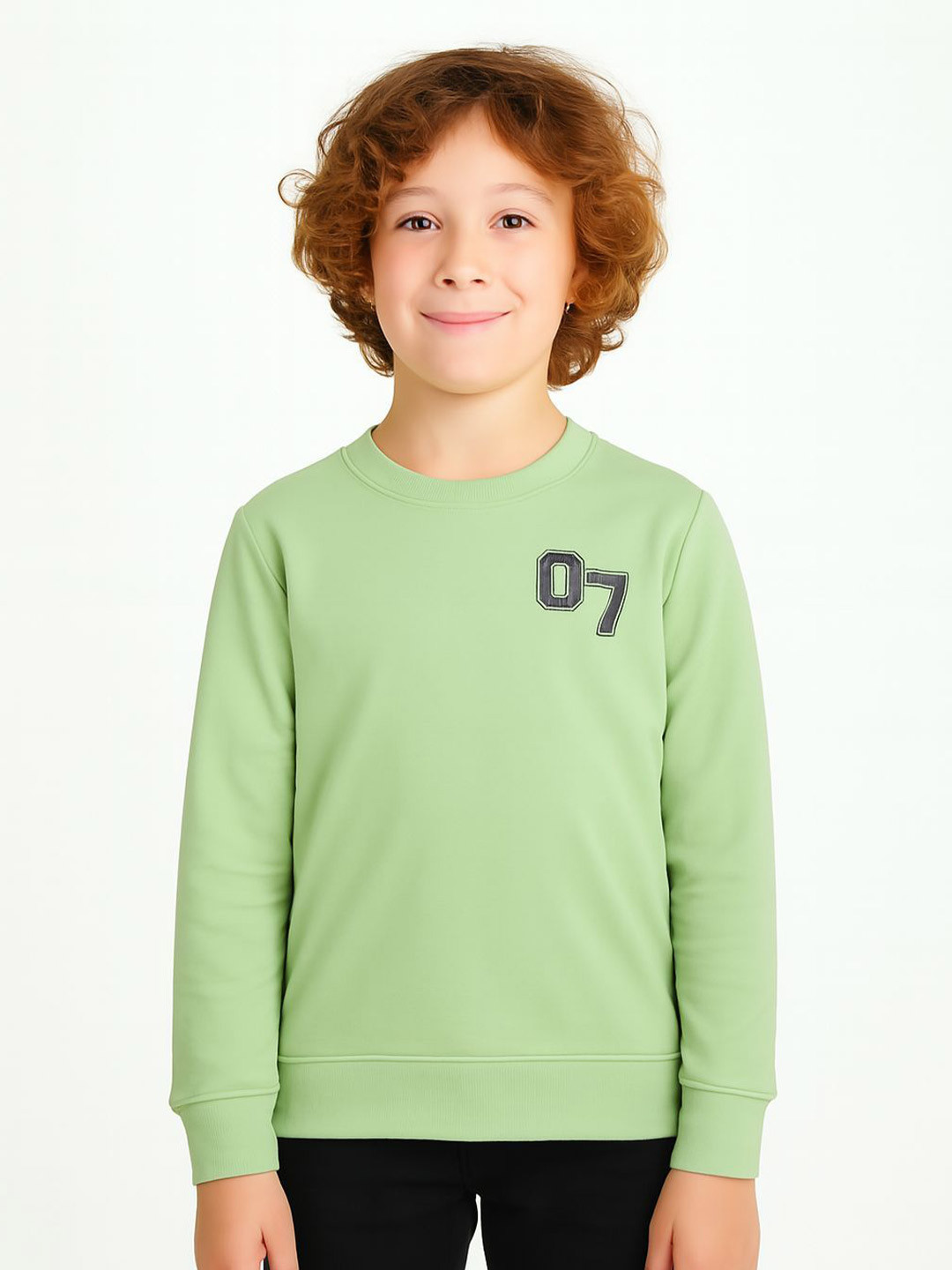 CHILINS Kids Typography Printed Round Neck Long Sleeves Regular Sweatshirt