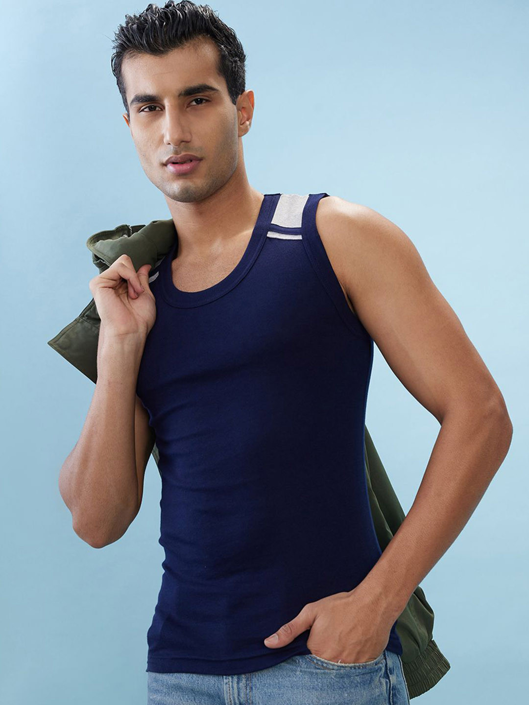 HINT Men Pure Cotton Round Neck Basic Vest