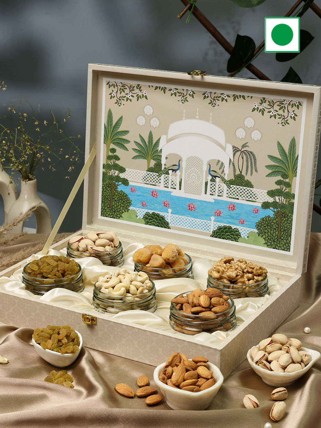 Riwaz Set Of 6 Jar Nuts Seeds and Dried Fruits