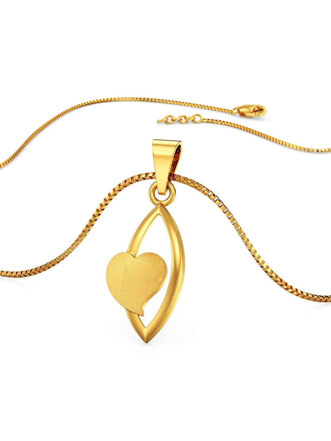Joyalukkas 22Kt Gold Curved Heart shaped Pendant - 2.242 g