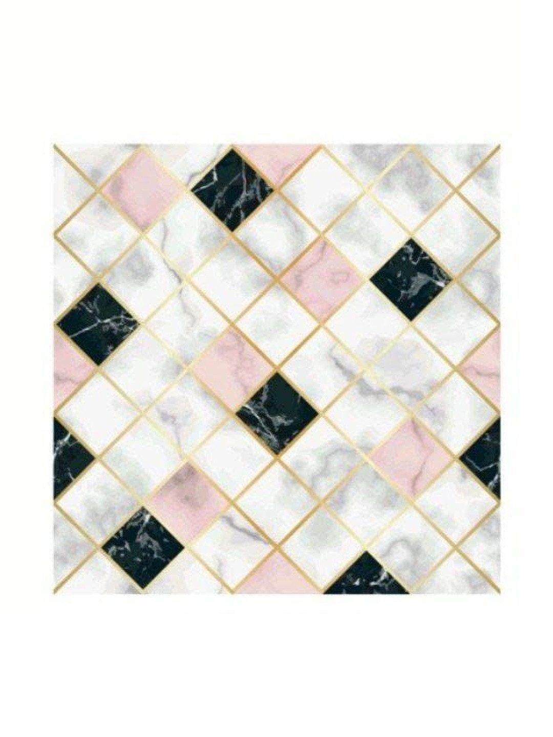 SARVARI Pink & White Printed Self Adhesive Wallpaper