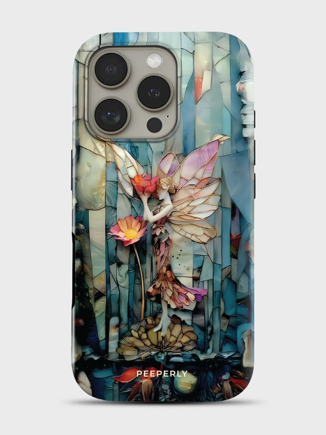 PEEPERLY Unisex iPhone 14 Pro Quirky Fairies Crystal Impact Resistant Back Case