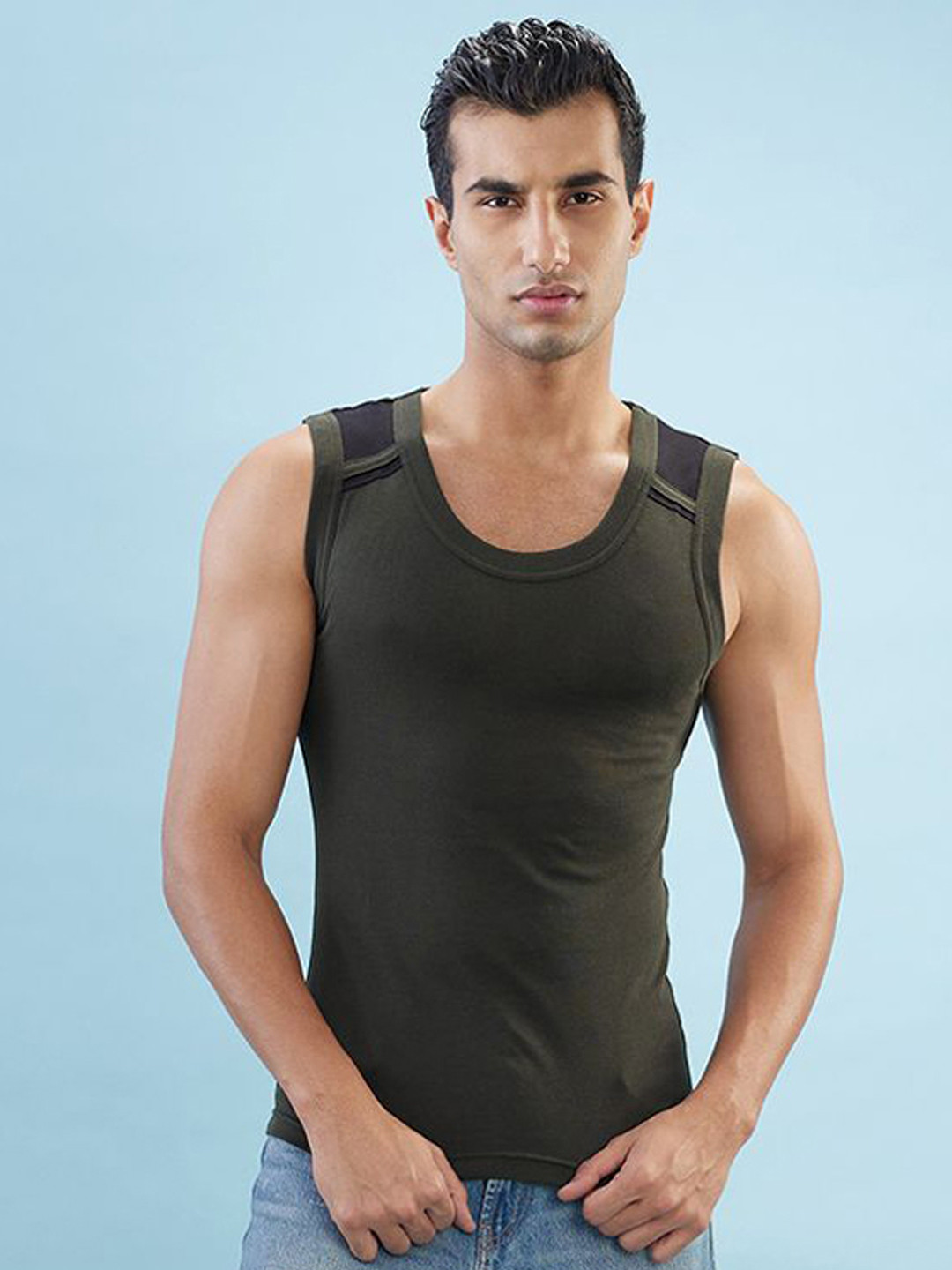 HINT Men Pure Cotton Round Neck Basic Vest
