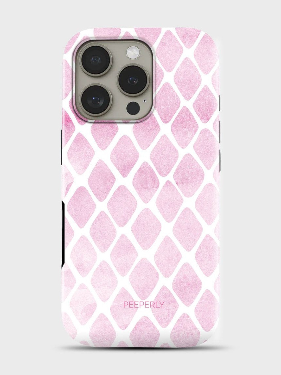 PEEPERLY Unisex iPhone 14 Pro Max Geometric Max Blushnet Impact Resistant Back Case