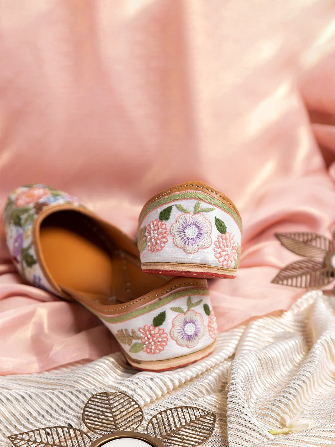 Kala India Women Printed Round Toe Slip-On Mojaris