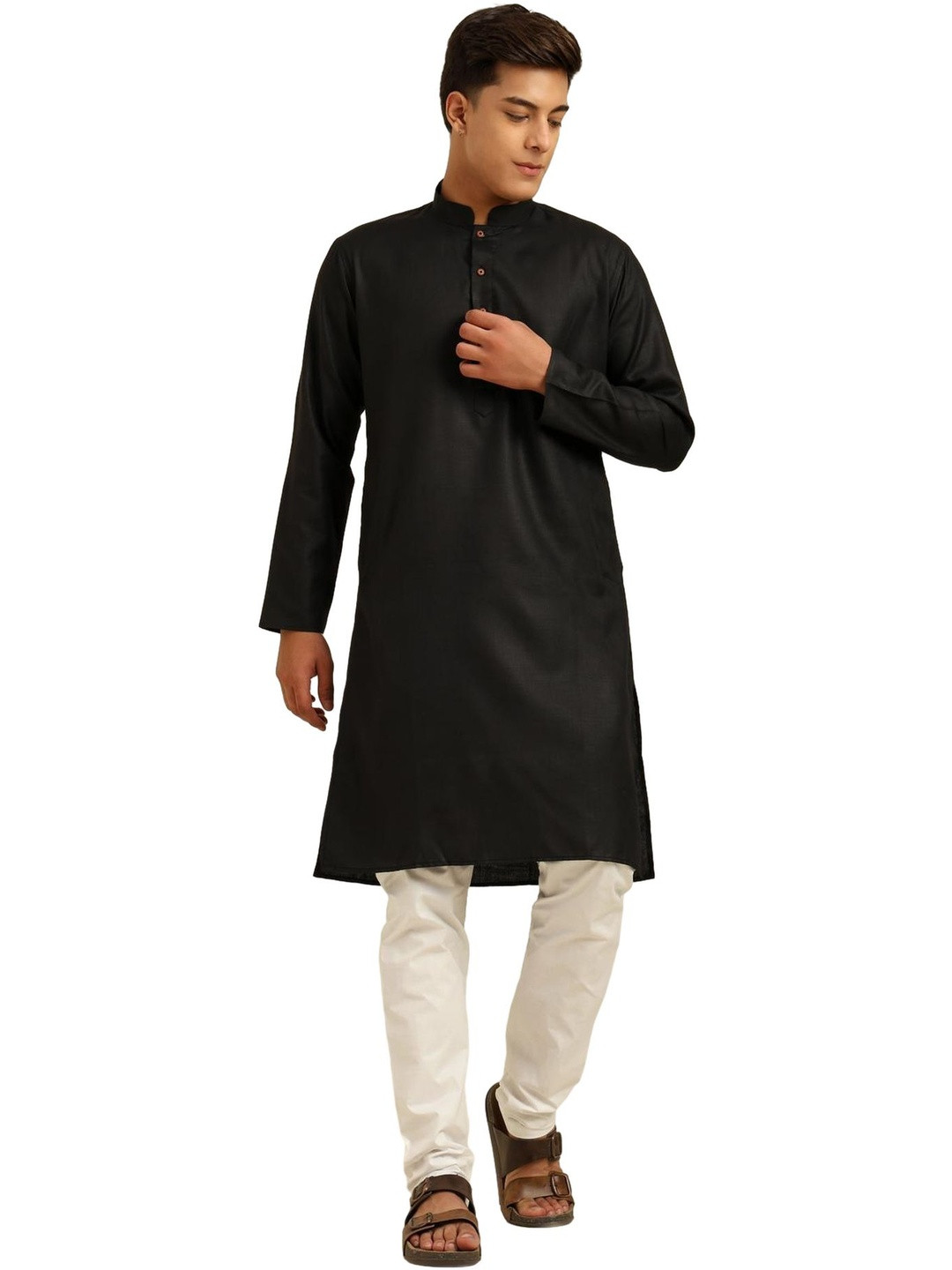 URBAN KANYA Men Solid Regular Pure Cotton Kurta with Pyjamas