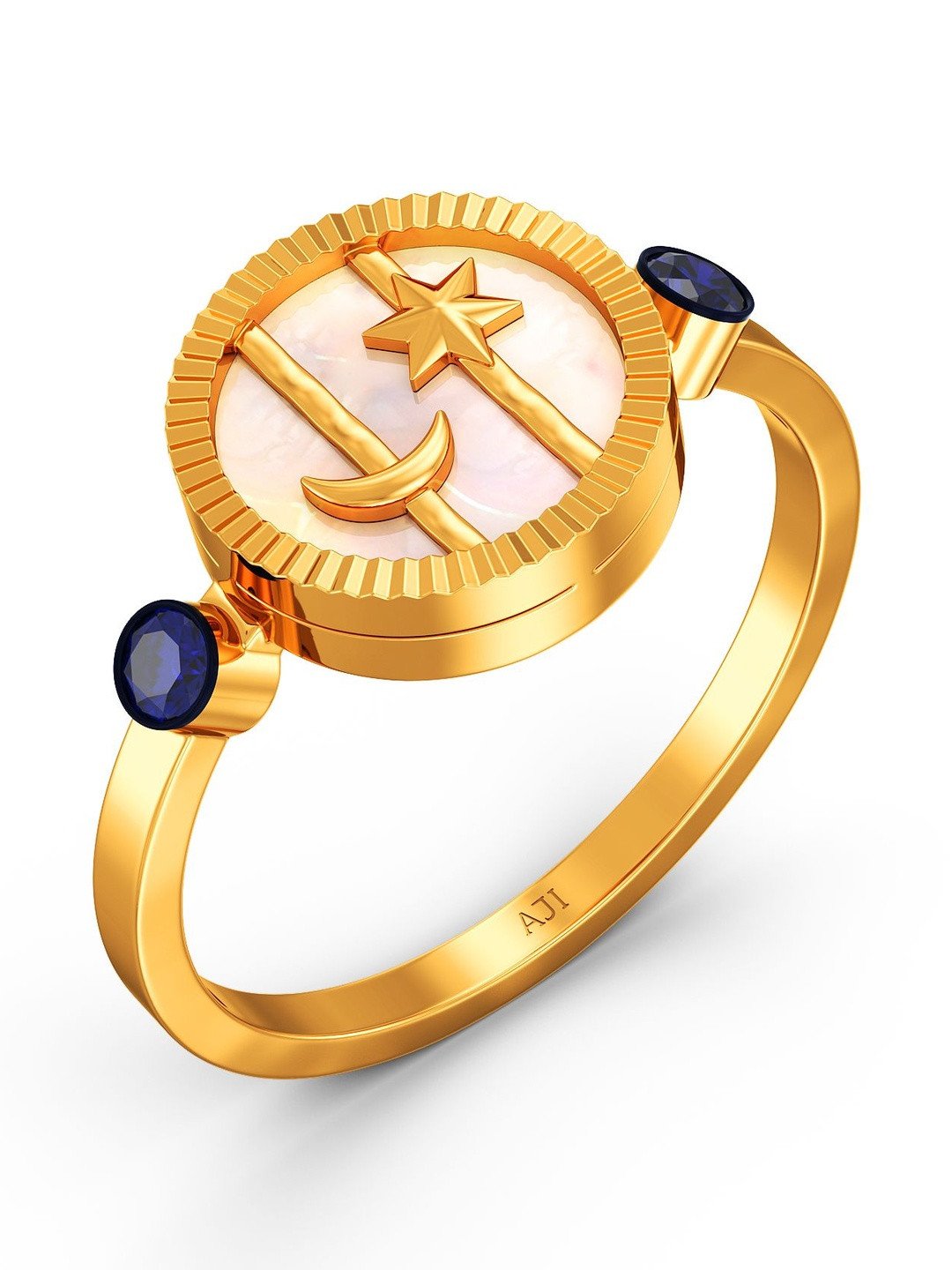 Joyalukkas Women 22Kt Gold Celestial Fusion Finger Ring - 3.144 g