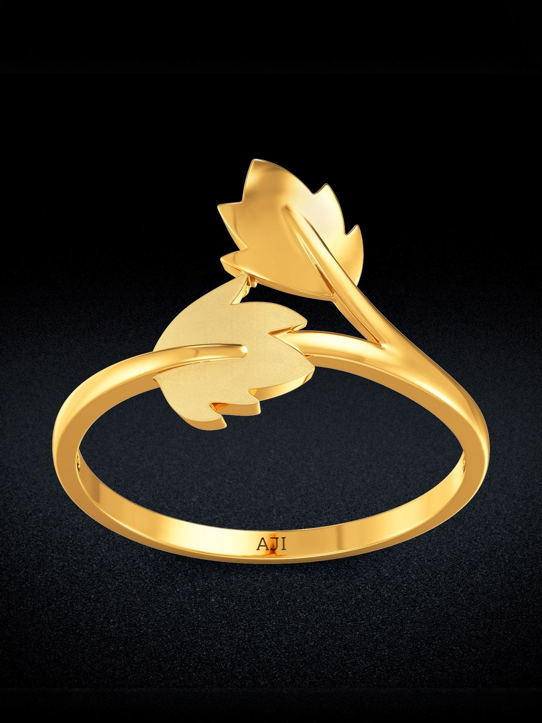 Joyalukkas 22Kt Gold Radiant Foliage Harmony Finger Ring - 2.316 g