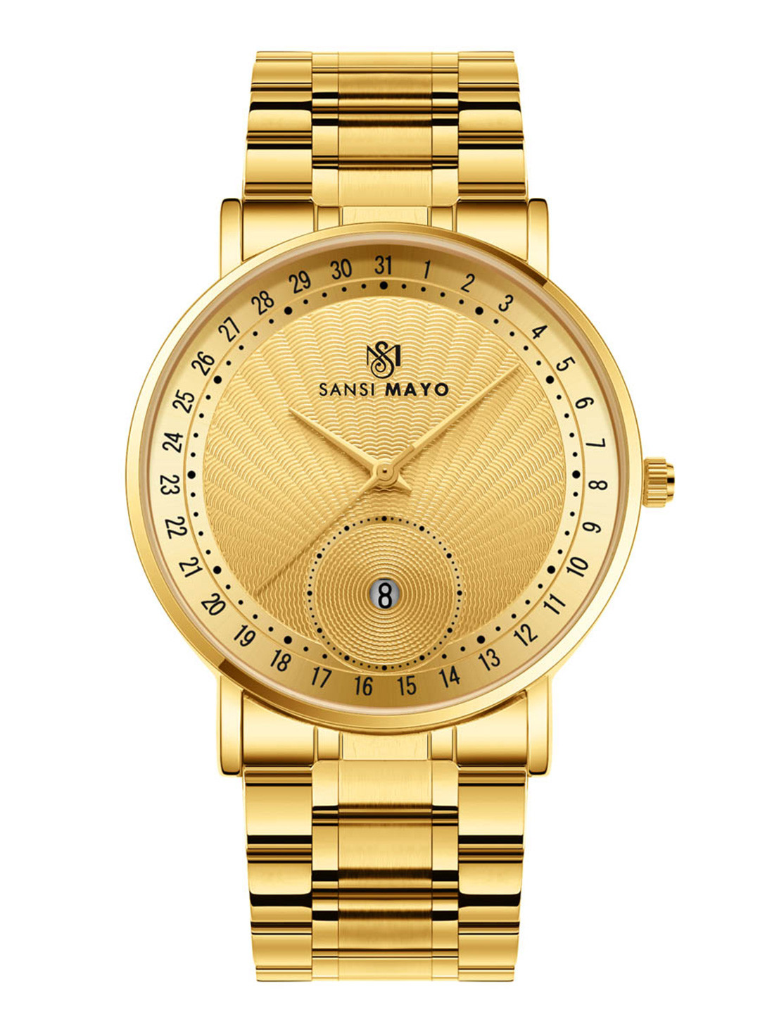 SANSIMAYO Axis Dial & Stainless Steel Straps Analogue Watch SM-M-306-G-G-G