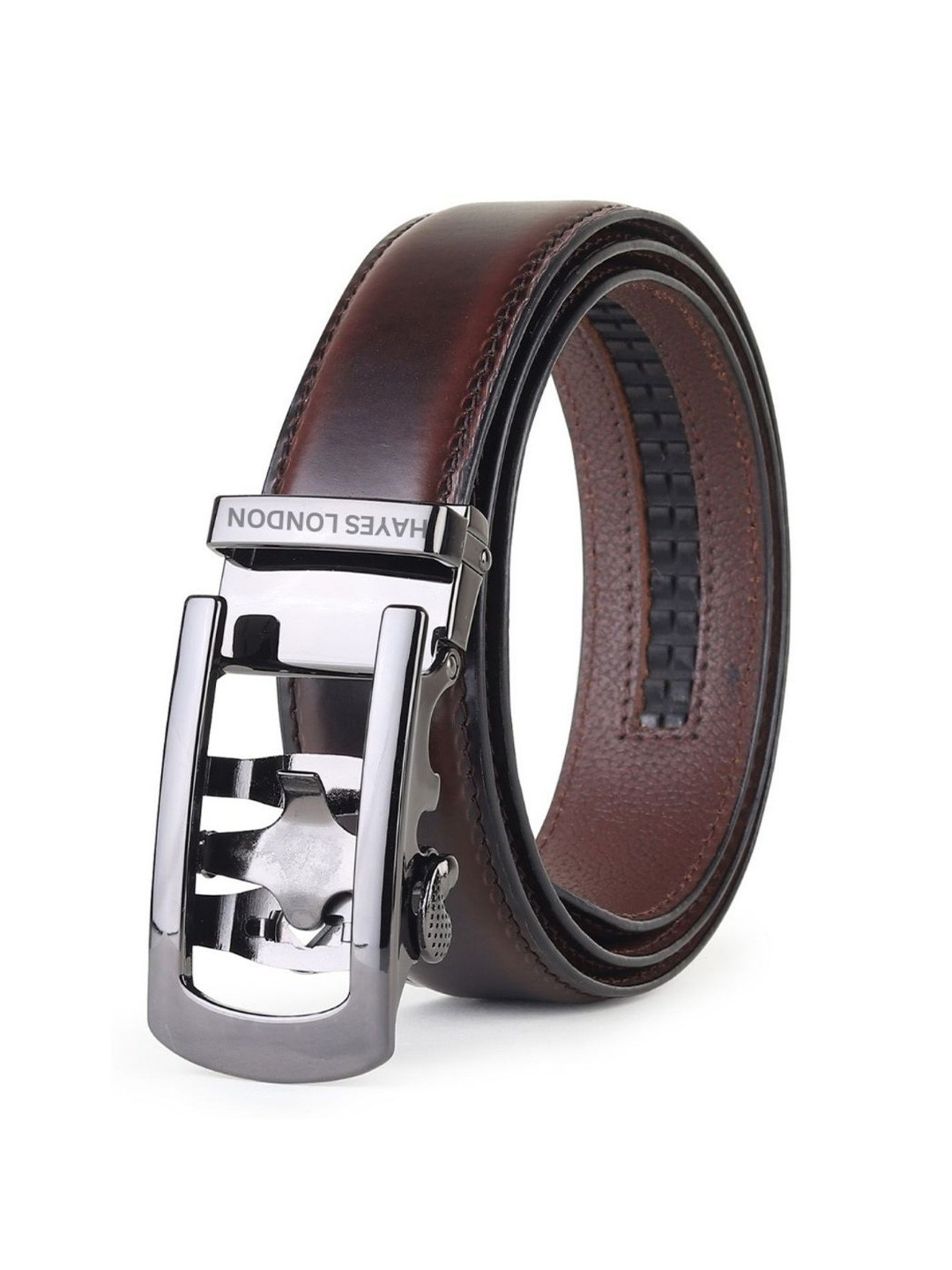 Hayes London Men Leather Formal Slider Buckle Belt