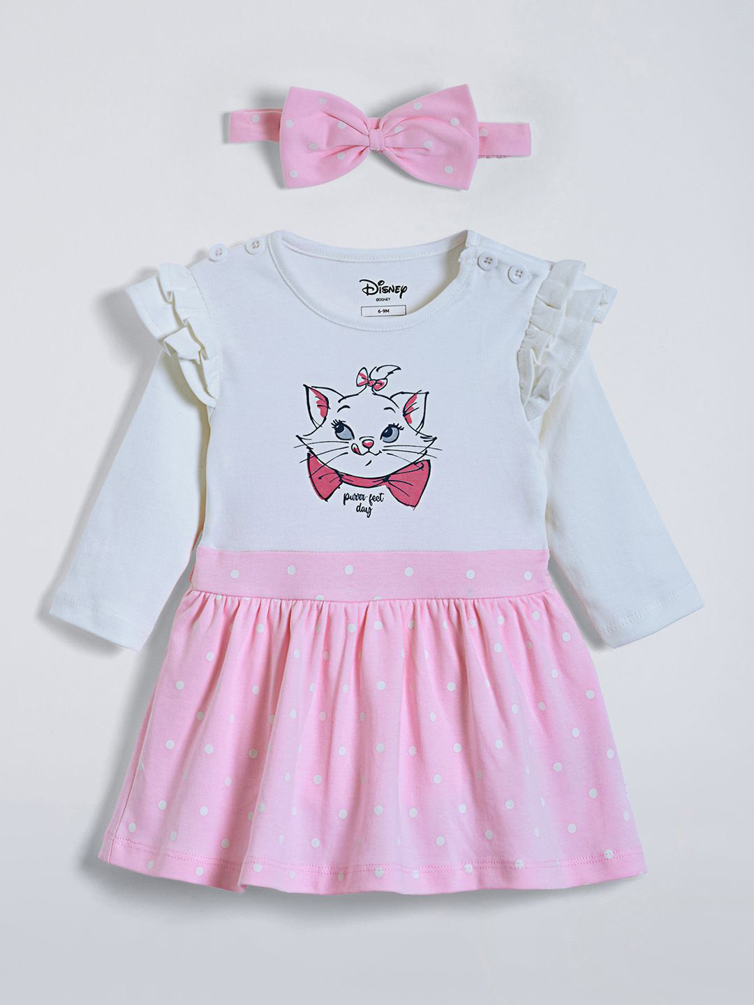 Hopscotch Marie Aristocats Onesie Dress with Headband