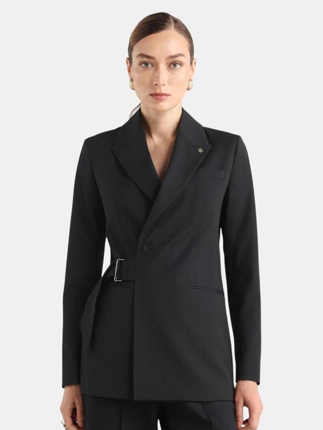 RAREISM Arcadia Notched Lapel Collar Long Sleeves Single Breasted Formal Blazer