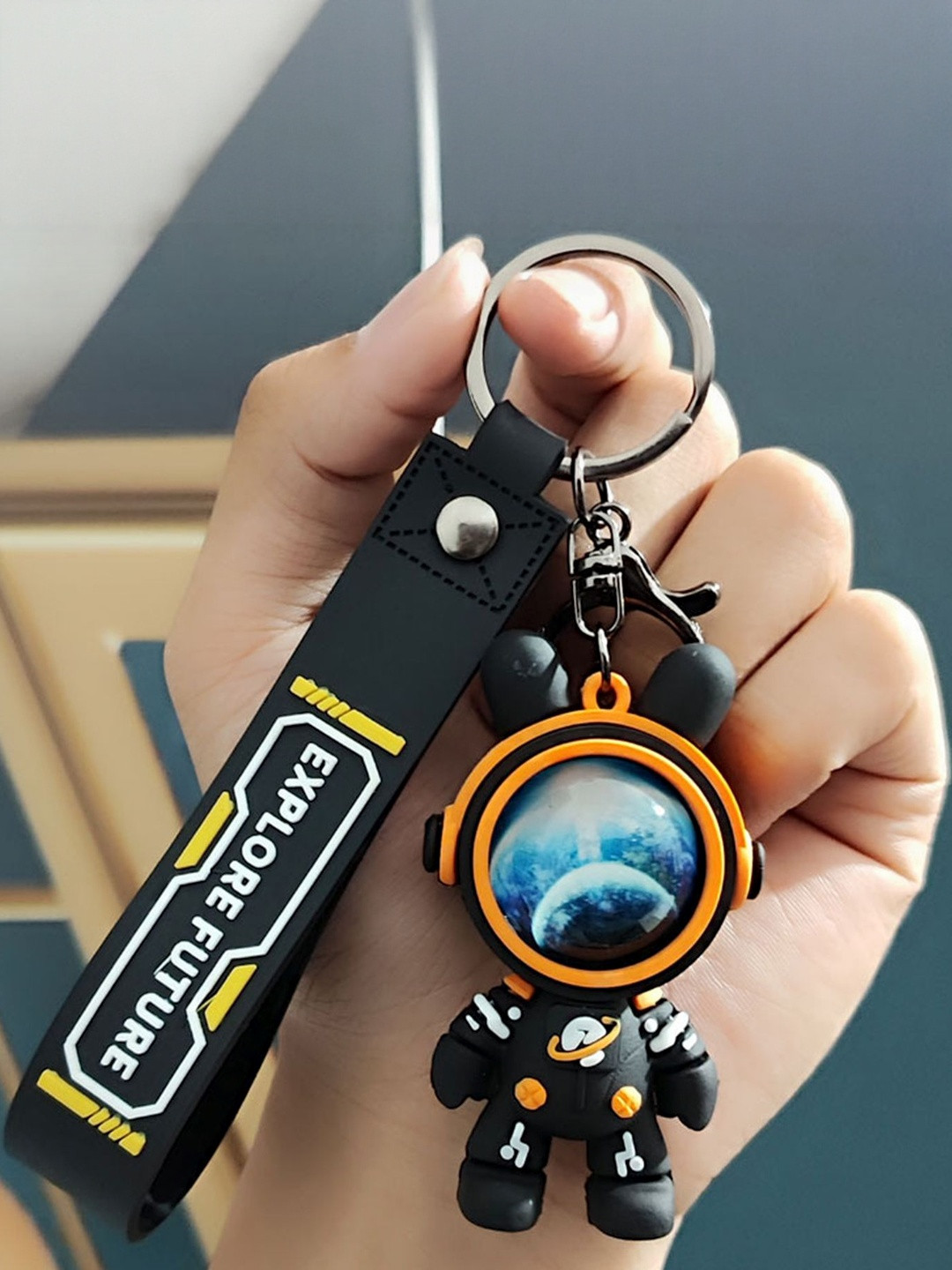 Gopalvilla Unisex 3D Astronaut Textured Silicone Key chain