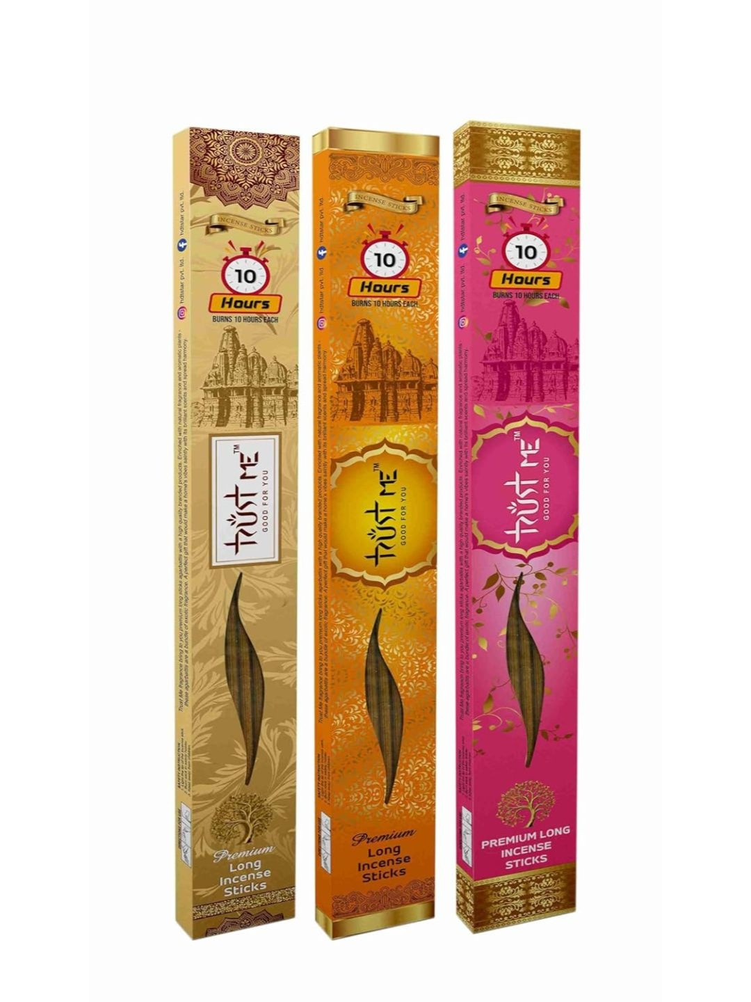 TRUST ME Brown & Pink 3 Pieces Premium Mixed Fragrance Incense Sticks