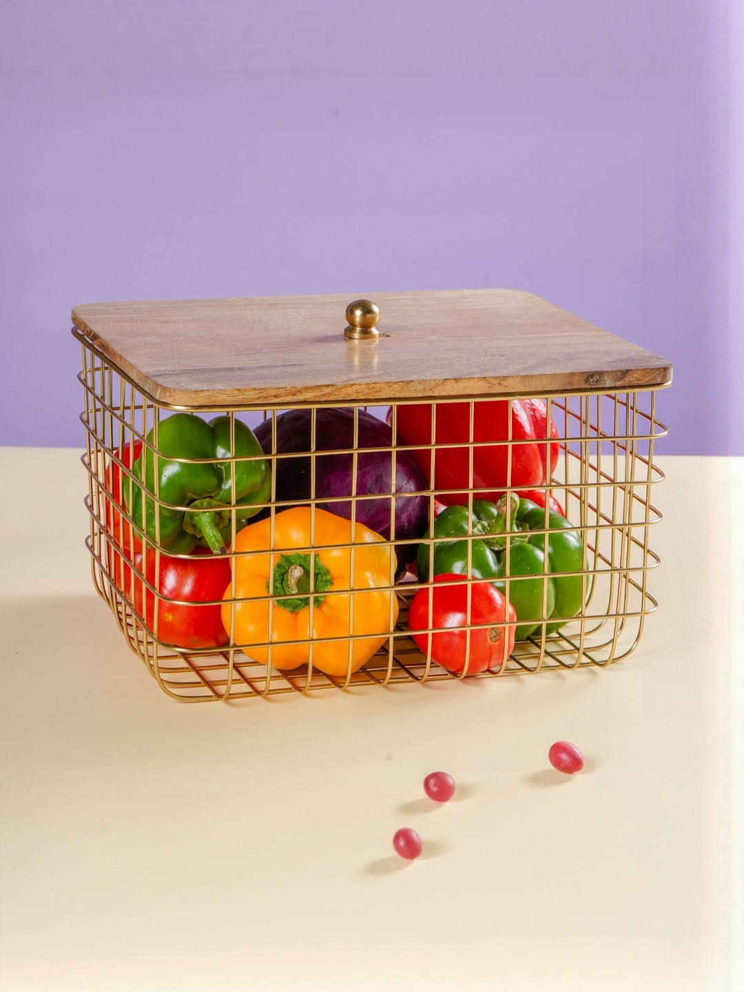 CRAFT BRIO Gold-Toned 2025 Metal Easy to Clean Core Fruit and Vegetable Basket