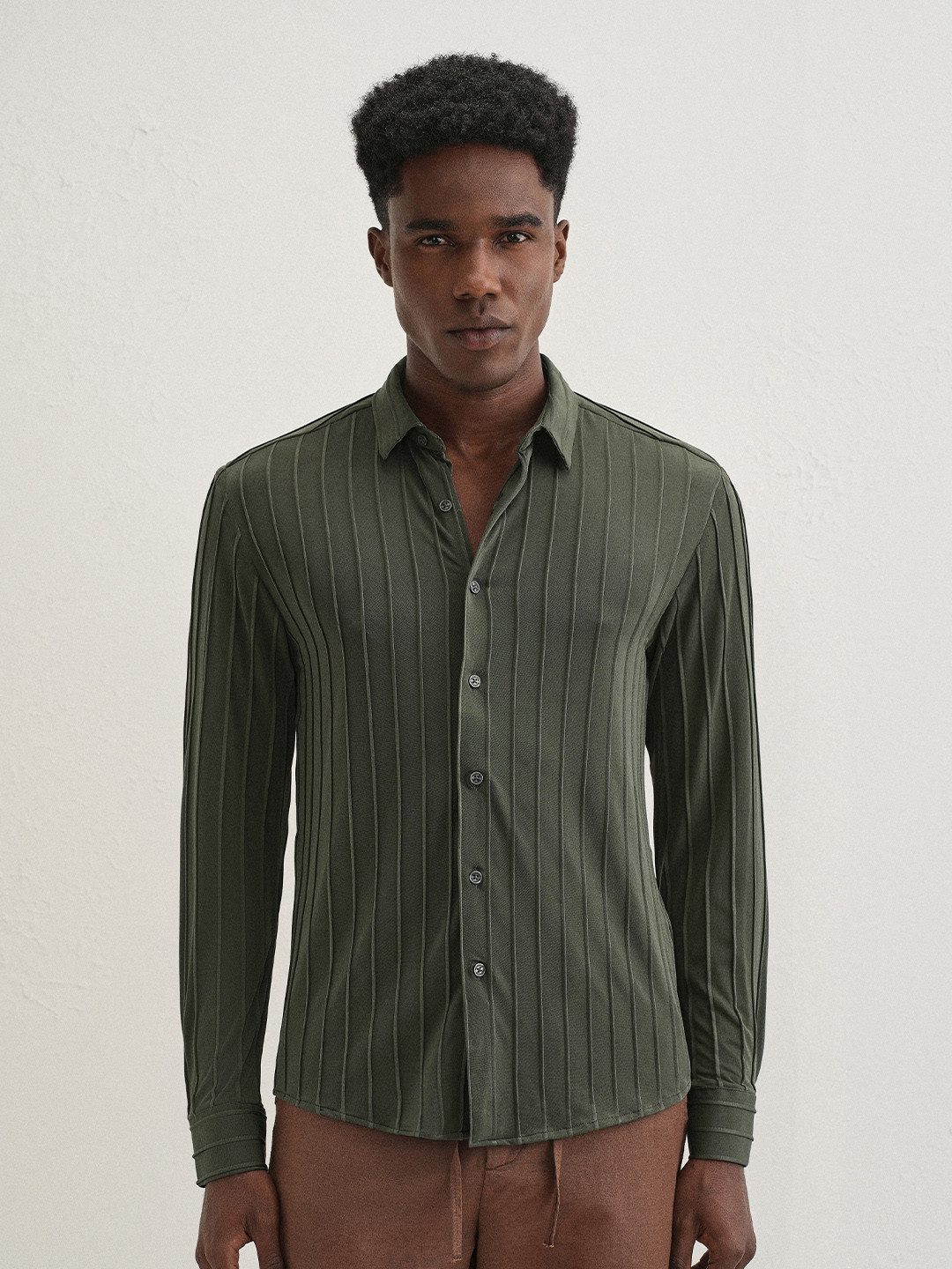 Banana Club Men Classic Slim Fit Grid Tattersall Checks Opaque Striped Casual Shirt