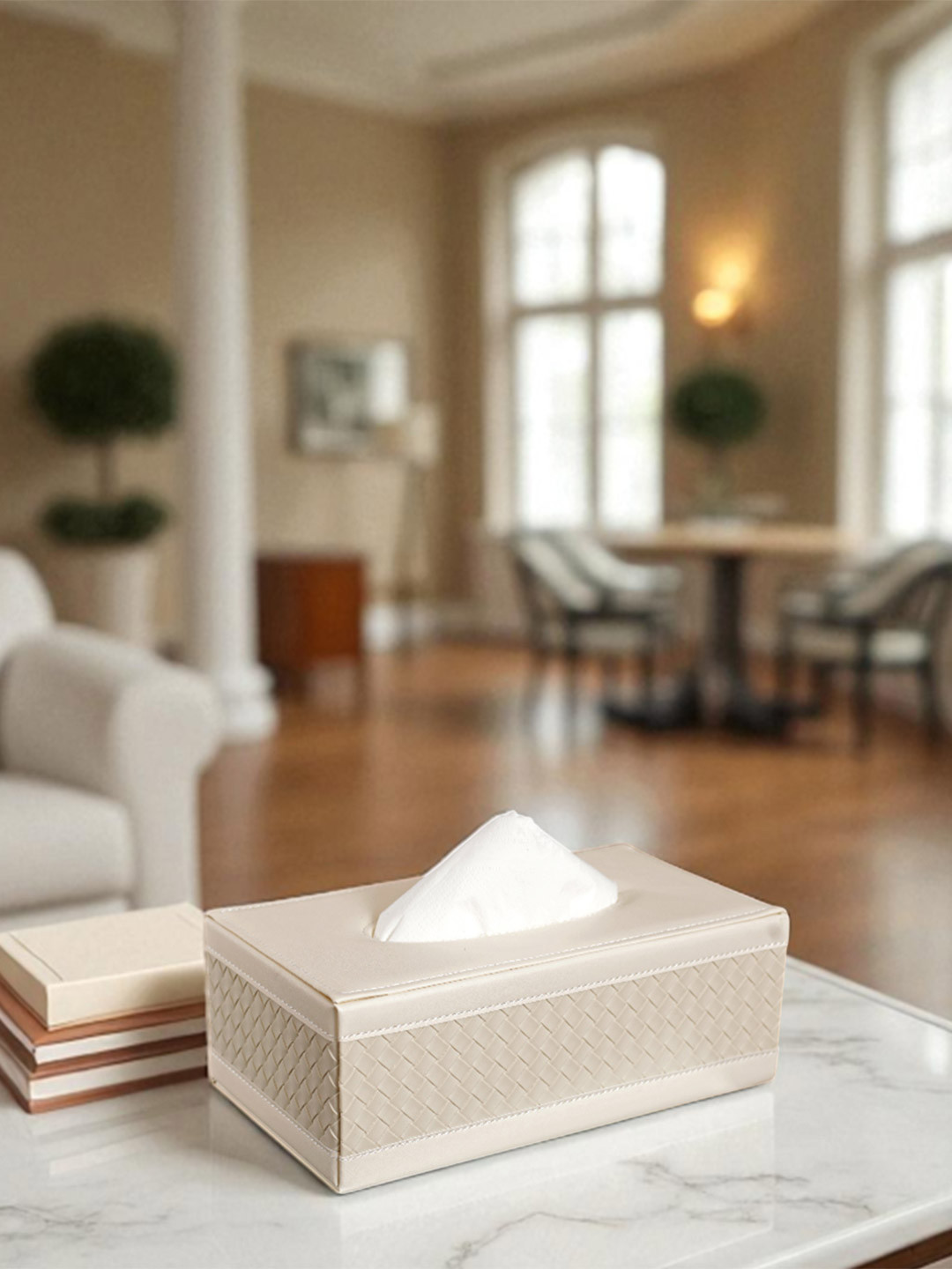 AARVI DECOR STUDIO Premium Faux Leather Tissue Holder Box