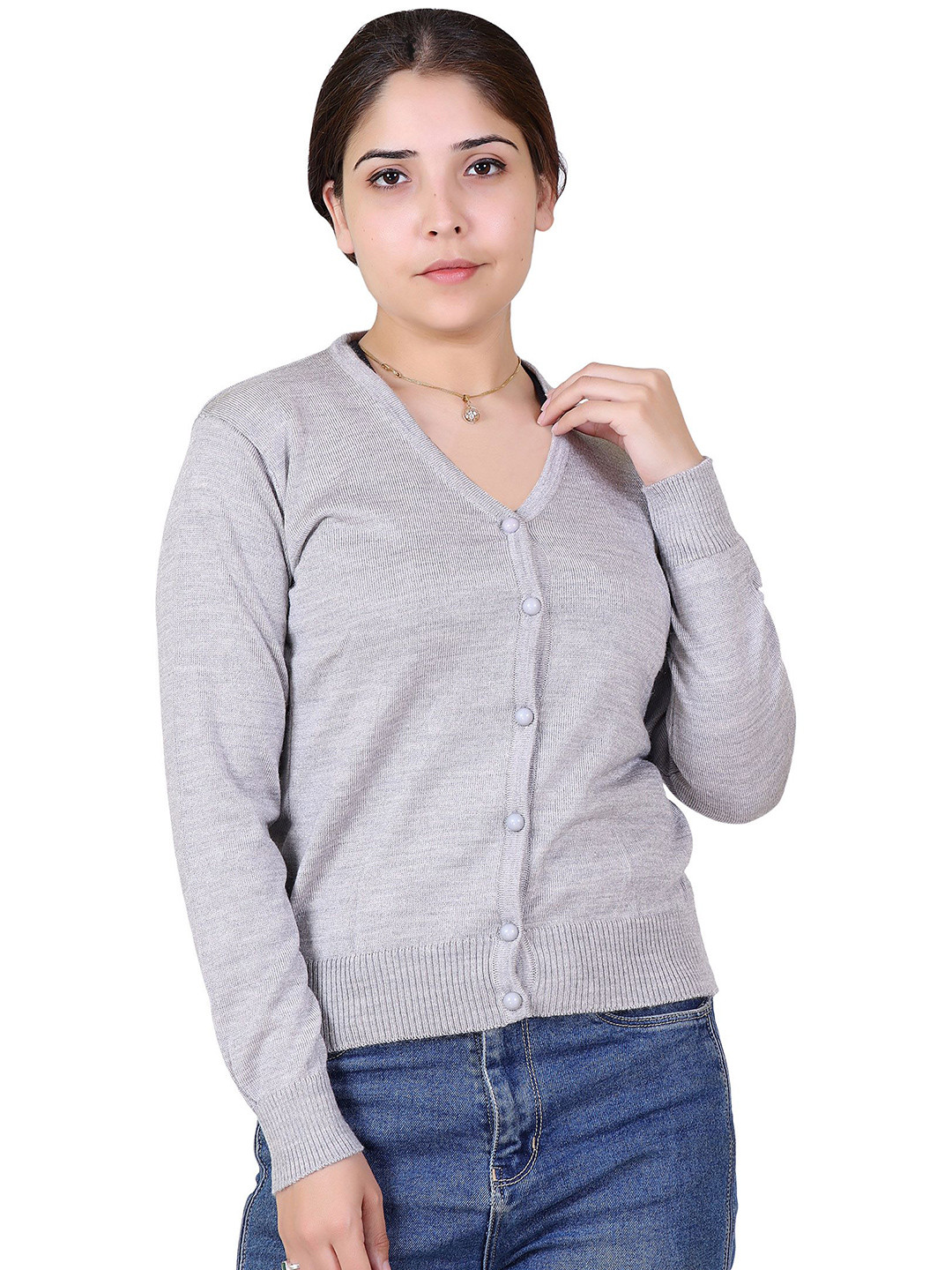 Varenyam Women Woolen Front-Open Cardigan Sweater