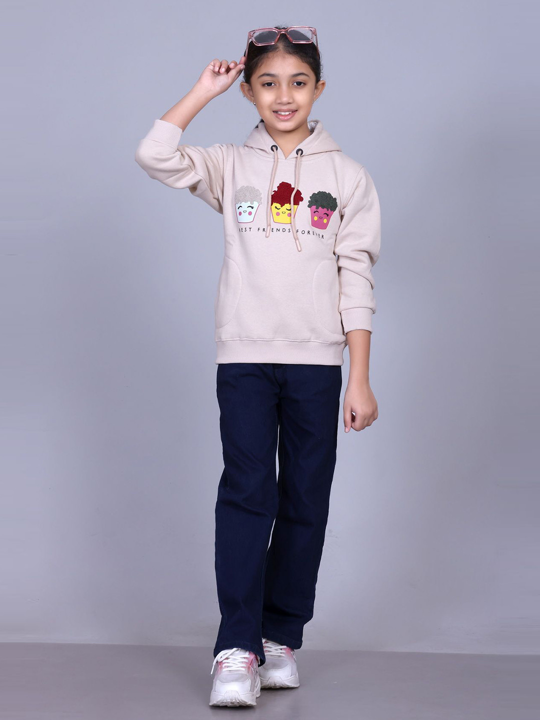 Come In Kids Girls Printed Hooded Pullover Sweatshirt