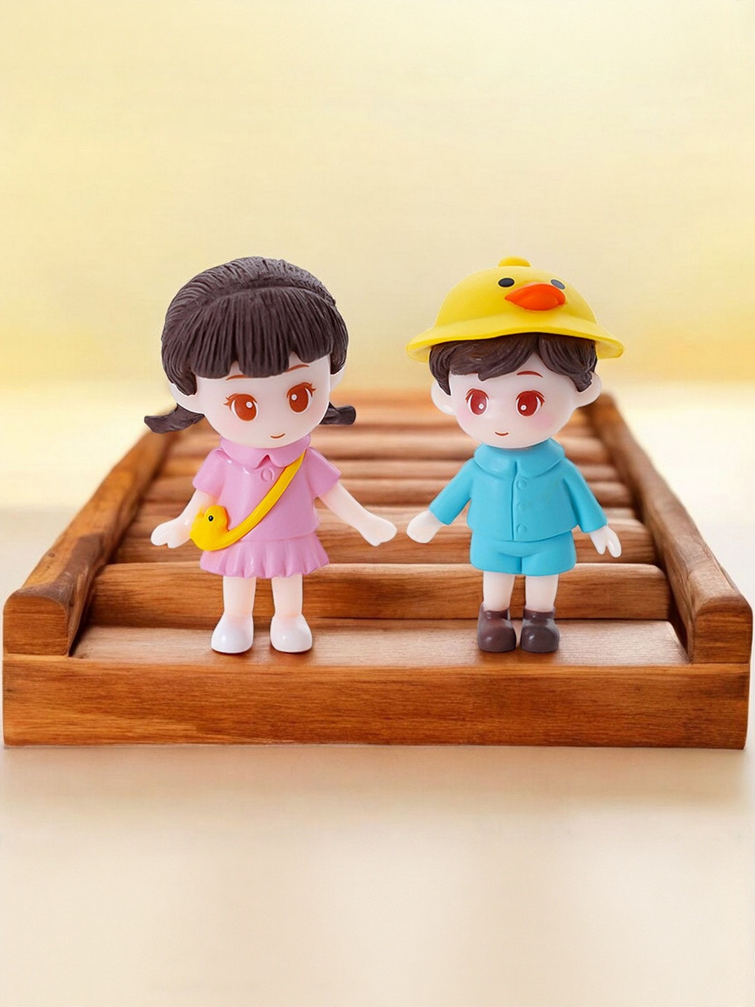 Flenzy Purple Cute Little Hat Boy And Girl Miniature Figurine Showpiece