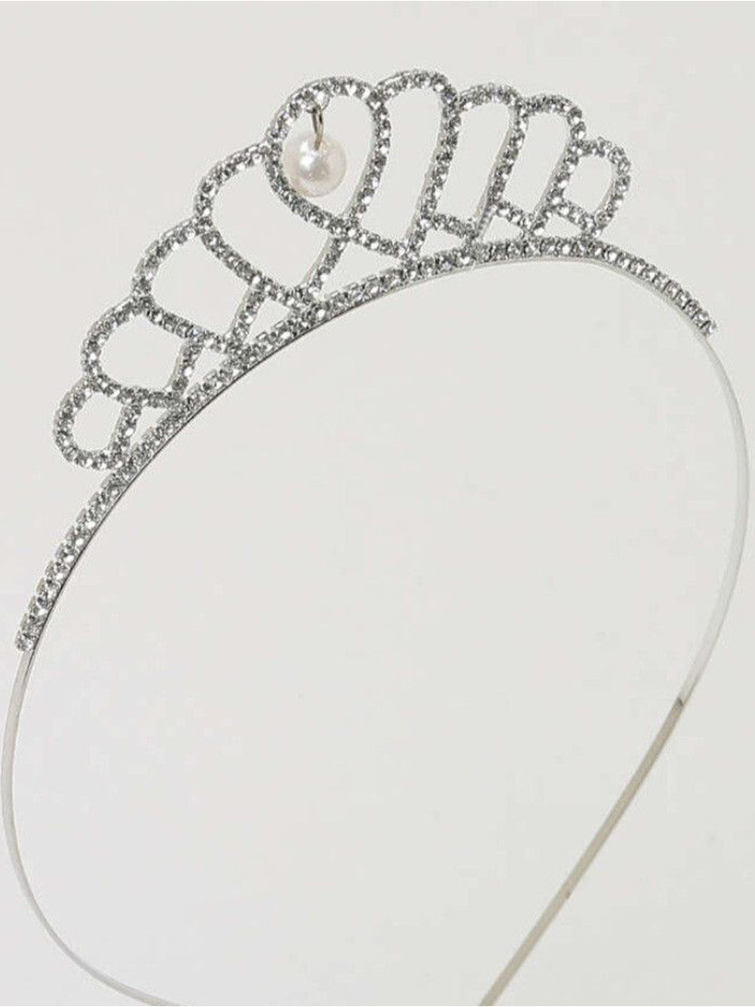 Medbuddy Women Silver Tone Tiara Hair Accessory
