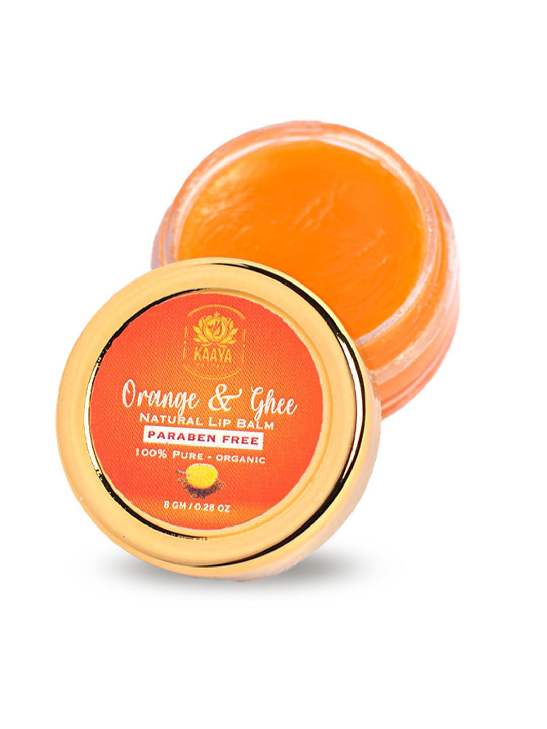 Kaaya Natural Orange & Ghee Lip Balm With Jojoba Oil - 8 g