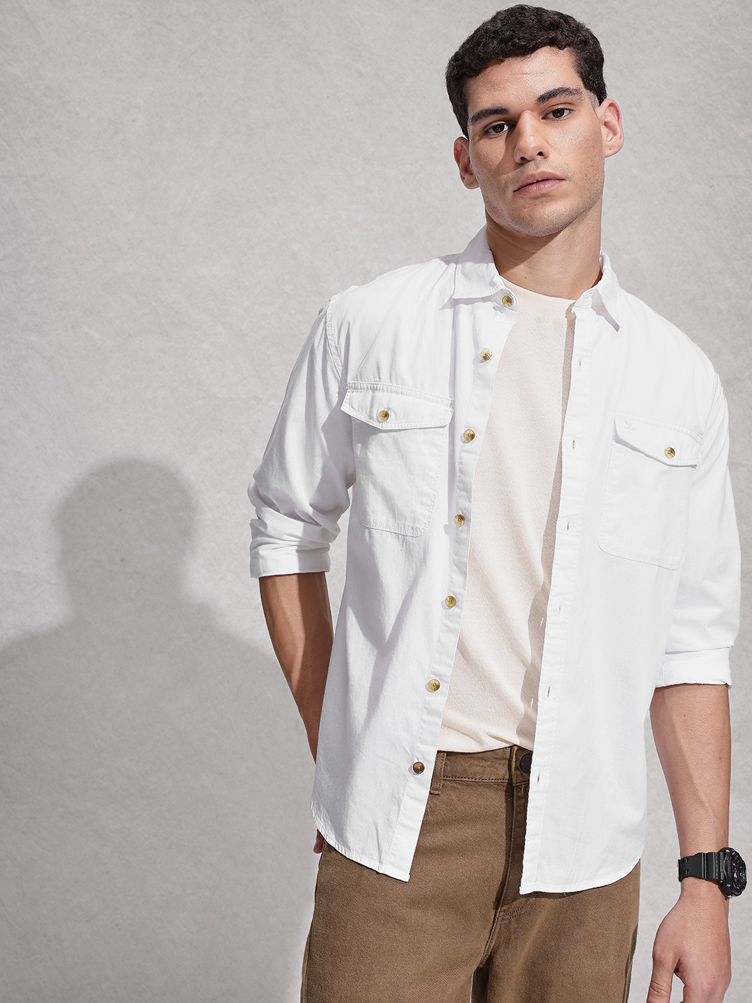 WROGN Comfort Fit Pure Cotton Casual Shirt