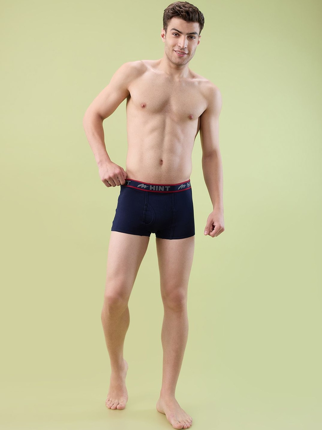 HINT Men Pack Of 2 Low Rise Cotton Moisture-Absorbing Breathable Long Trunks