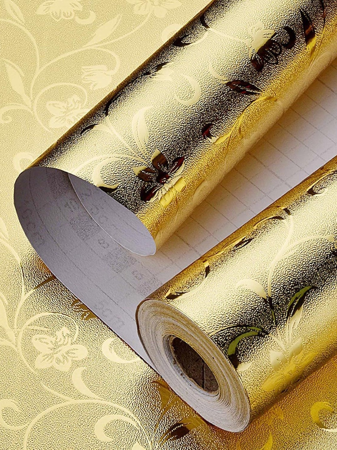 SARVARI Gold-Toned & Black Printed Self Adhesive Wall Sticker