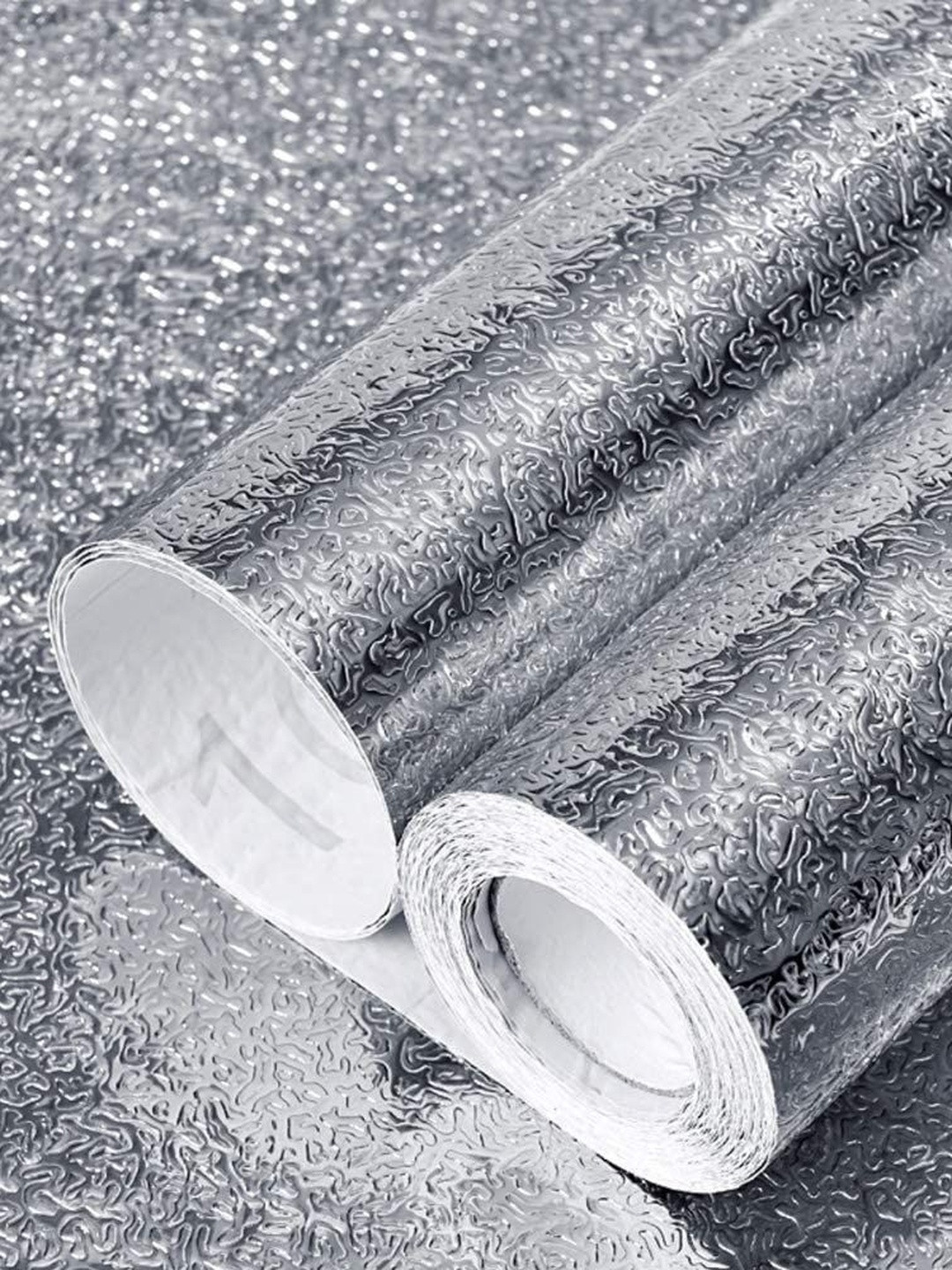 SARVARI Silver-Toned Printed Self Adhesive Wall Sticker