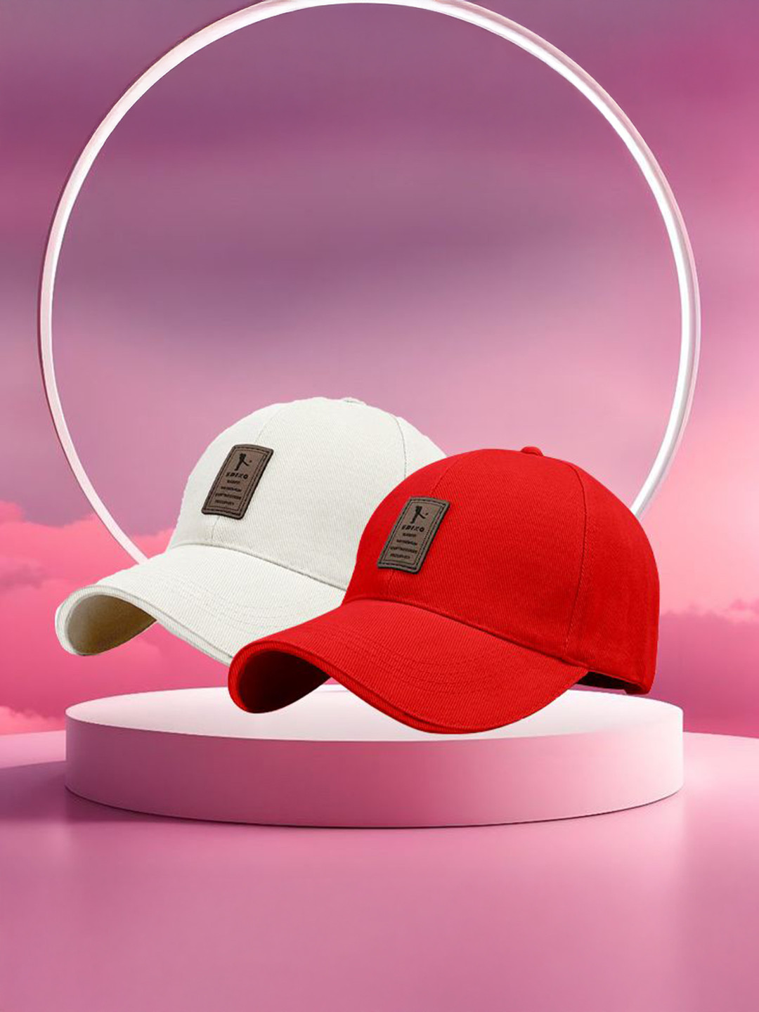 ALAMOS Edixo Men Set of 2 Self Design Baseball Cap