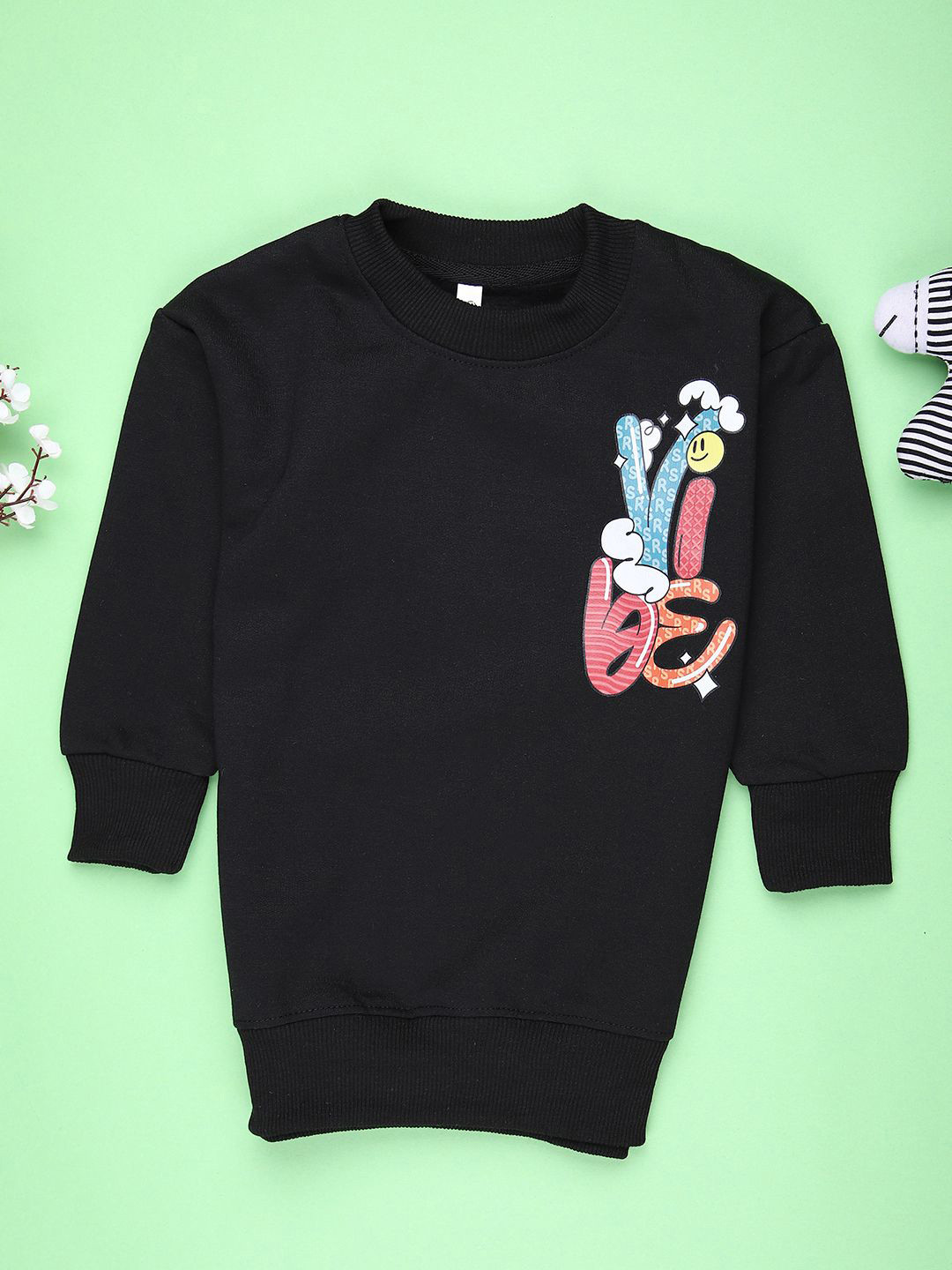 V-Mart Boys Graphic Printed Spun Fleece Round Neck Cotton Sweatshirt